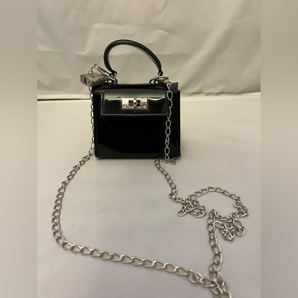Kendall & Kylie Black Mini Bag with Silver Tone Accents - Picture 2 of 10